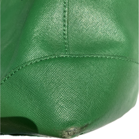 Tory Burch Saffiano Leather Robinson Satchel/Crossbody Kelly Green - Picture 11 of 16